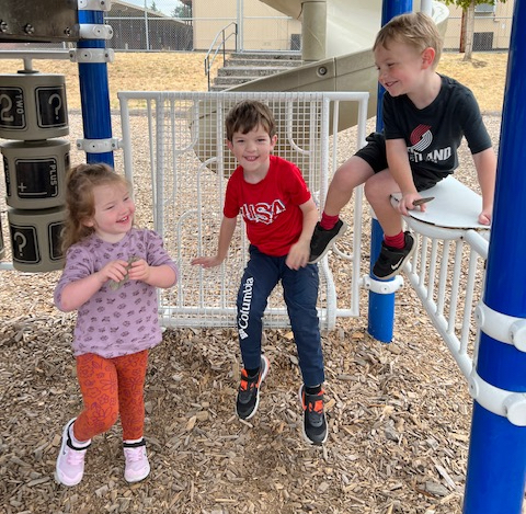 Playing outside in fresh air at Little Blessings Preschool, Vancouver WA